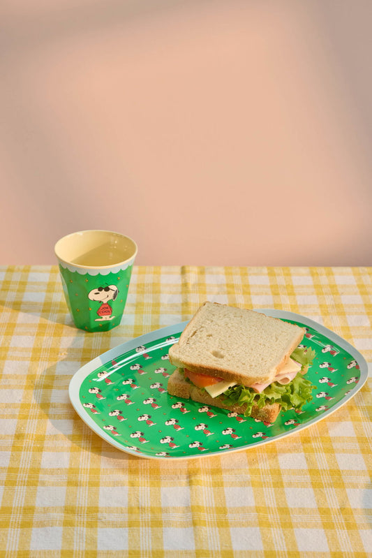 Rice Snoopy Print Melamine Rectangular Dinner Plate
