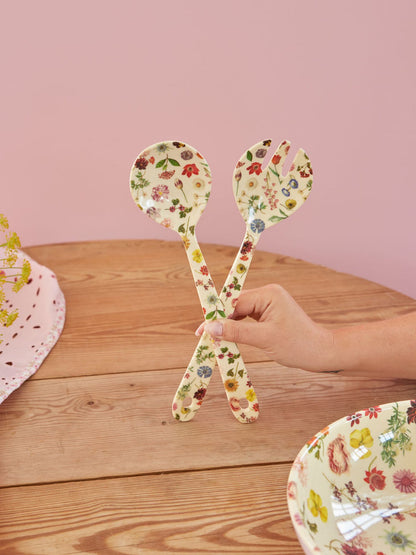 Rice Melamine Floras Dream Salad Cutlery Set, view 2