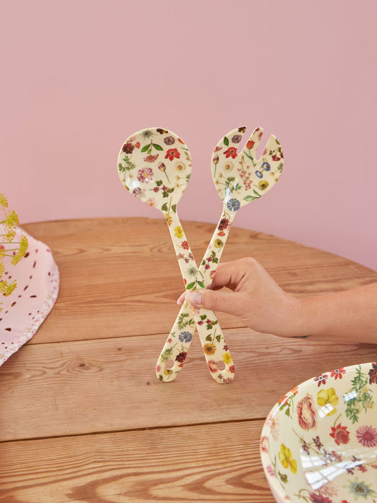 Rice Melamine Floras Dream Salad Cutlery Set