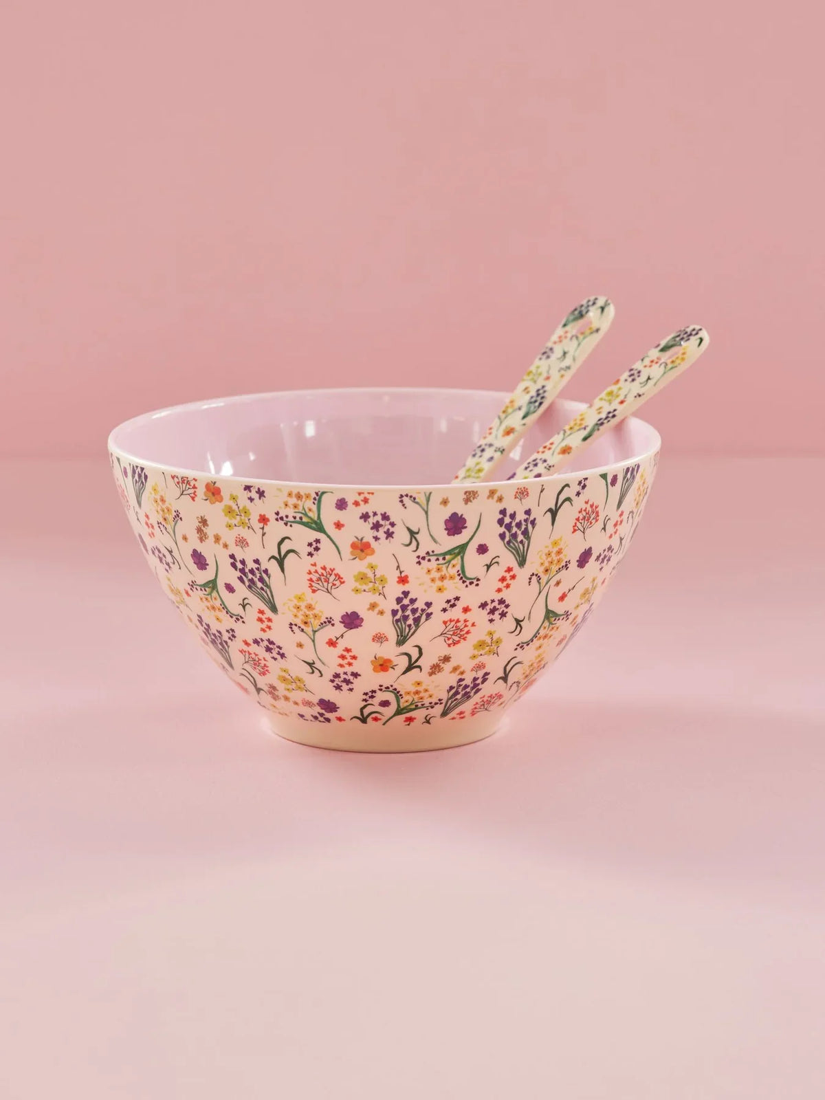 Rice Melamine Wild Flowers Salad Cutlery Set, view 3