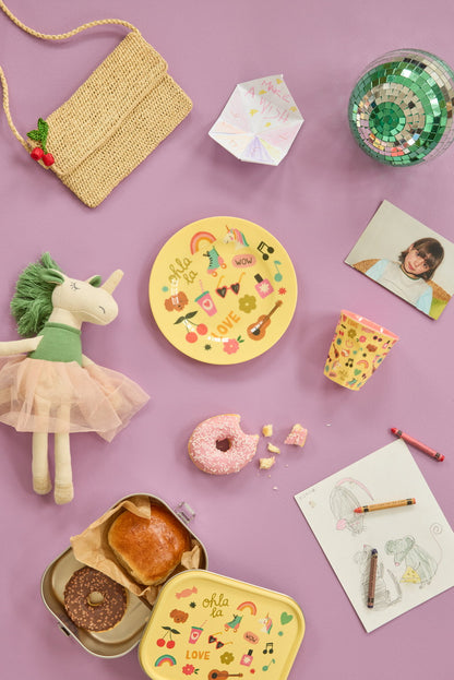 Rice Unicorn Love Print Melamine Round Side Plate, view 3
