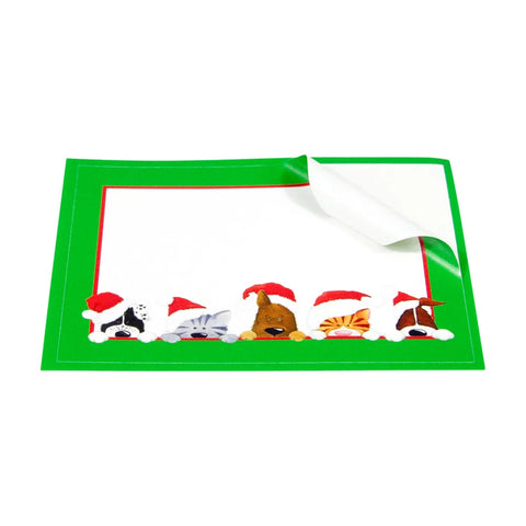 Caspari Christmas Peek A Boo Name Labels (Set of 12)