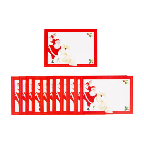 Caspari Dancing Santas Name Labels (Set of 12)