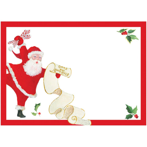 Caspari Dancing Santas Name Labels (Set of 12)