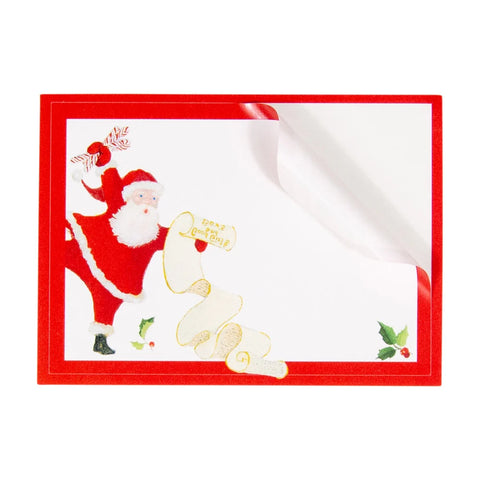 Caspari Dancing Santas Name Labels (Set of 12)