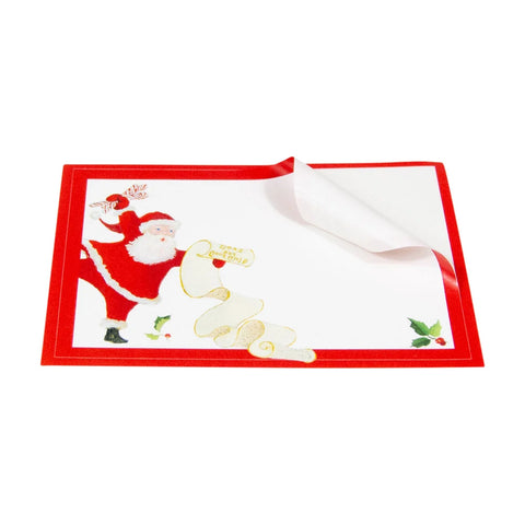 Caspari Dancing Santas Name Labels (Set of 12)