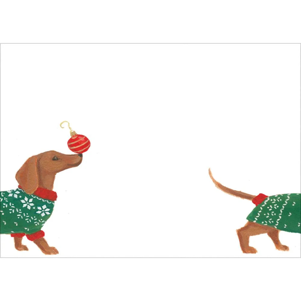 Caspari Christmas Dachshund Name Labels (Set of 12)