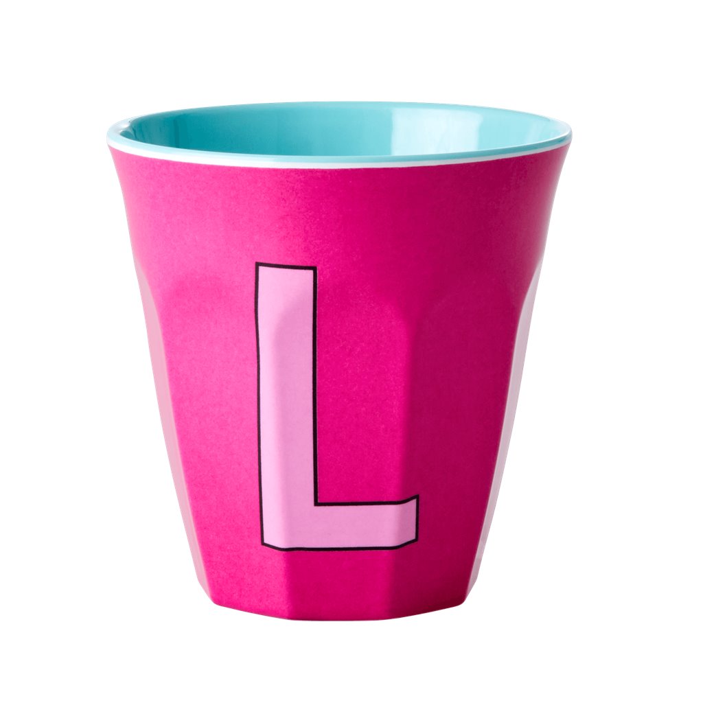 Rice Melamine Cup 250ml - Girl Plain Alphabet