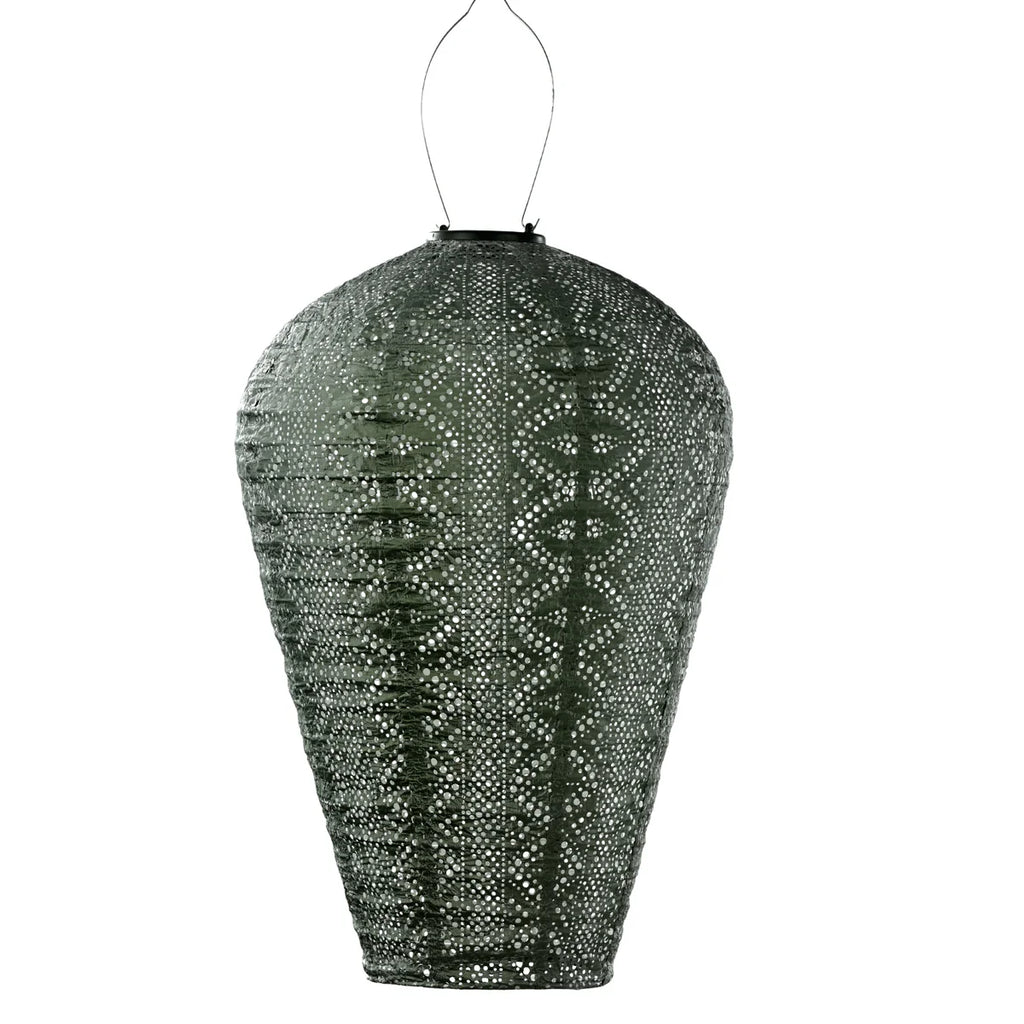 Lumiz Lace Sage Green Balloon LED Solar Lantern