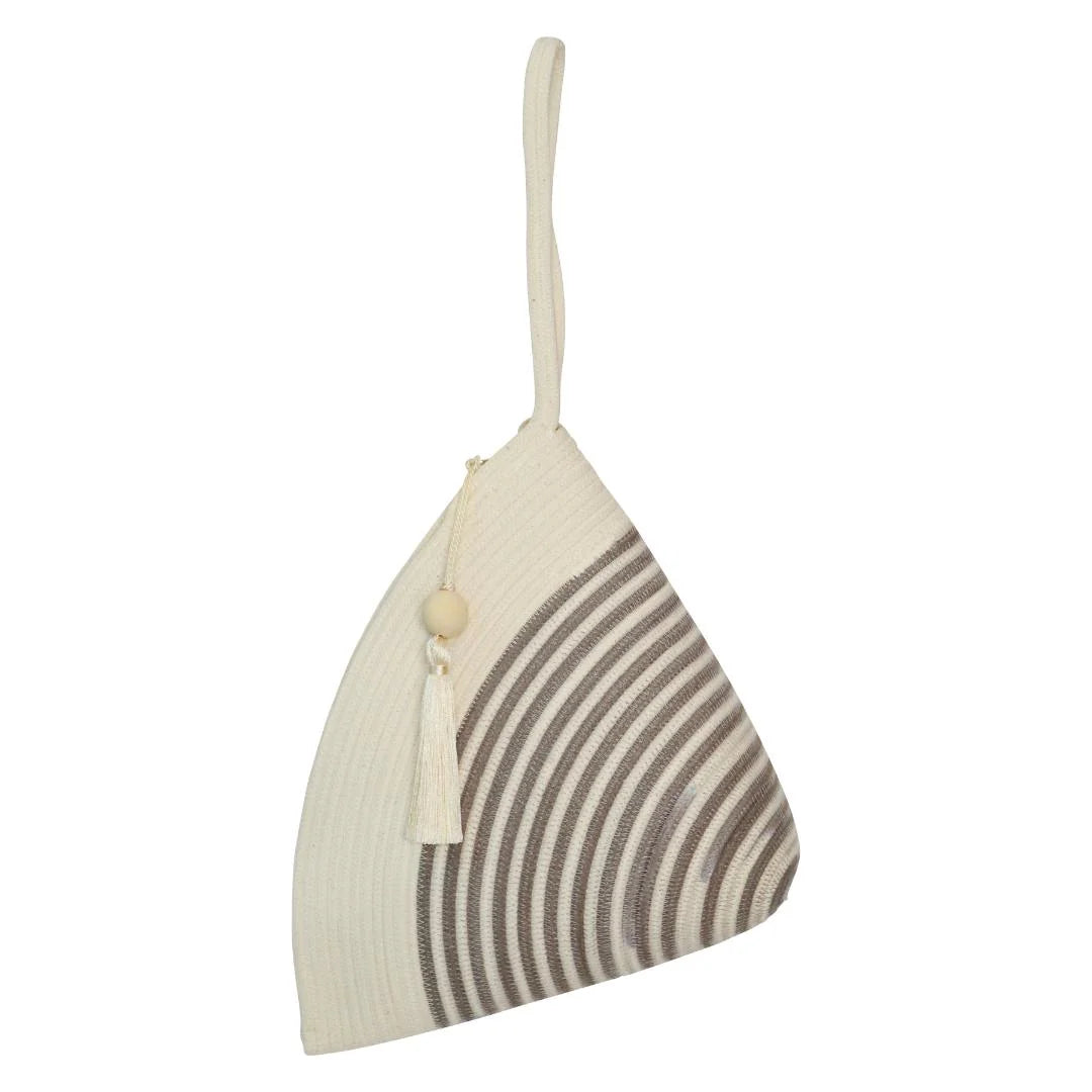 Mia Melange handle clutch bag in cotton rope