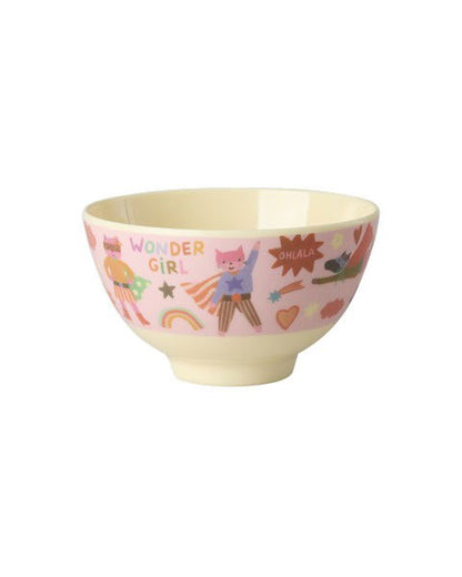 Rice Hero Melamine Bowl – kids bowl with superhero print, view 2