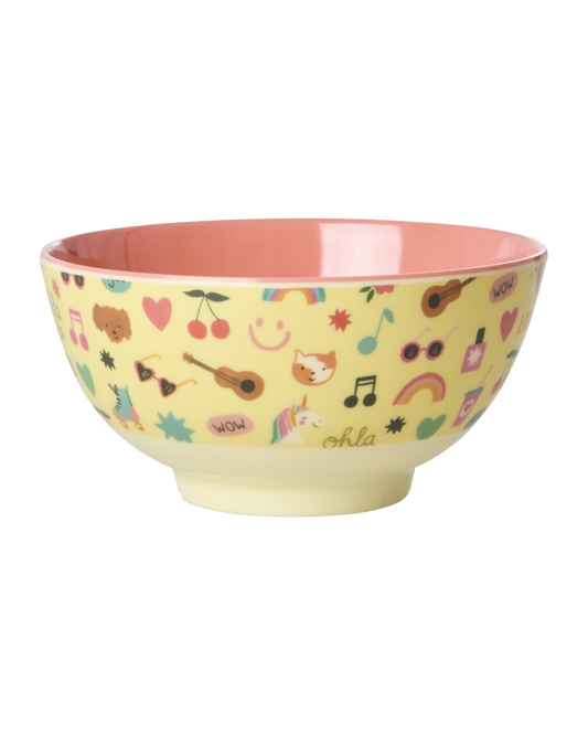 Rice Unicorn Love Print Melamine Medium Bowl 700ml