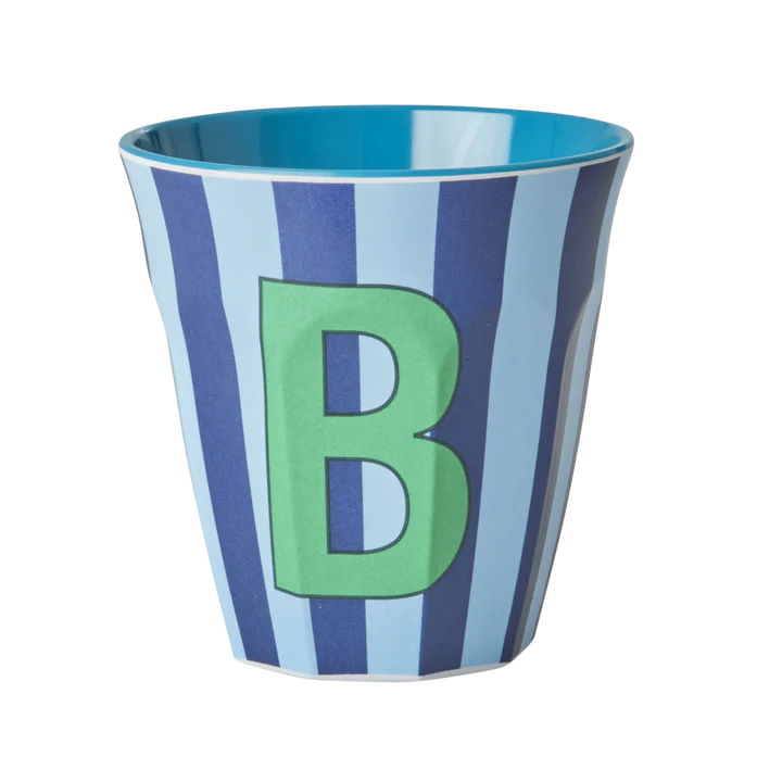 Rice Melamine Cup 250ml - Boy Stripes Alphabet