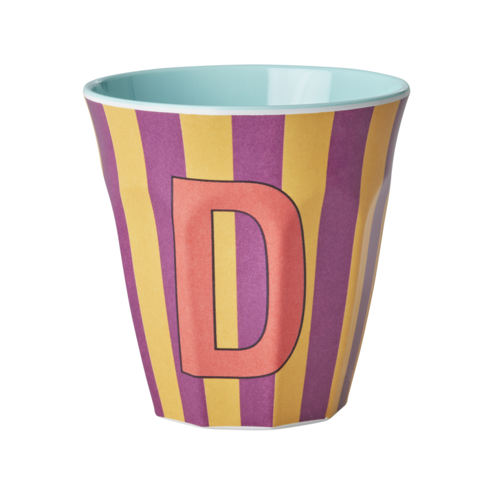 Rice Melamine Cup 250ml - Girl Stripes Alphabet