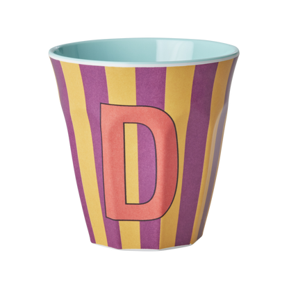 Rice Melamine Cup 250ml - Girl Stripes Alphabet