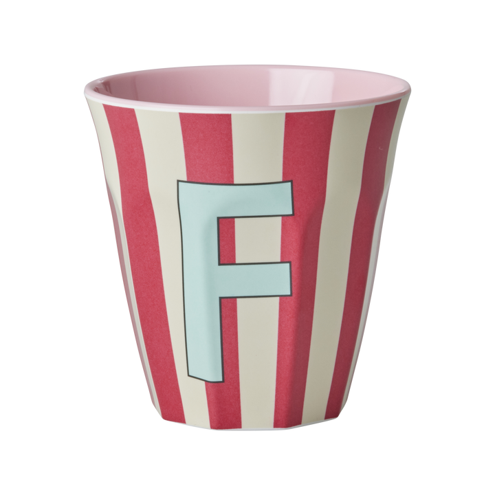 Rice Melamine Cup 250ml - Girl Stripes Alphabet