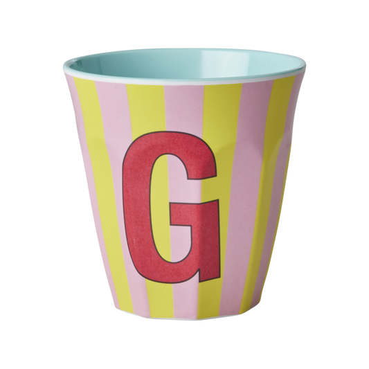 Rice melamine cup 250ml with girl stripes alphabet print – view 2