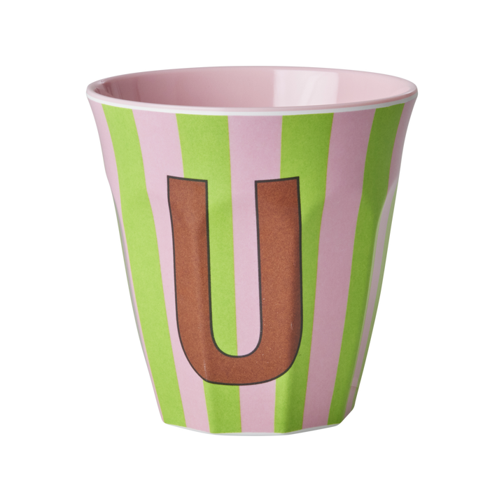 Rice melamine cup 250ml with girl stripes alphabet print – view 7