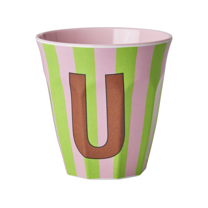 Rice melamine cup 250ml with girl stripes alphabet print – view 7