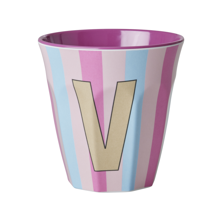 Rice melamine cup 250ml with girl stripes alphabet print – view 9