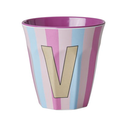 Rice melamine cup 250ml with girl stripes alphabet print – view 9