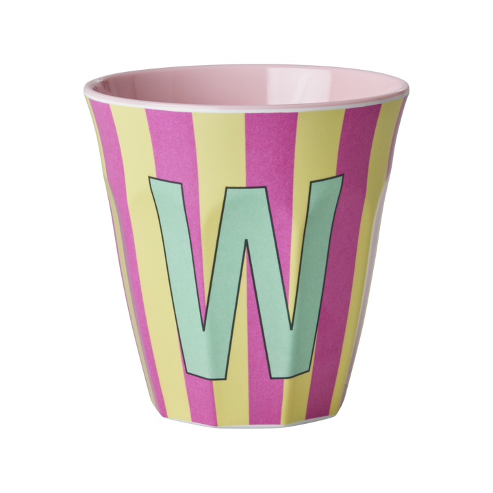 Rice melamine cup 250ml with girl stripes alphabet print – view 11