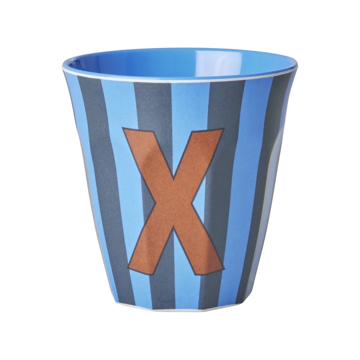 Rice Melamine Cup 250ml - Boy Stripes Alphabet