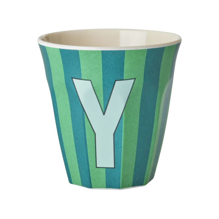 Rice Melamine Cup 250ml - Boy Stripes Alphabet