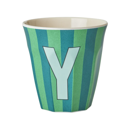 Rice Melamine Cup 250ml - Boy Stripes Alphabet