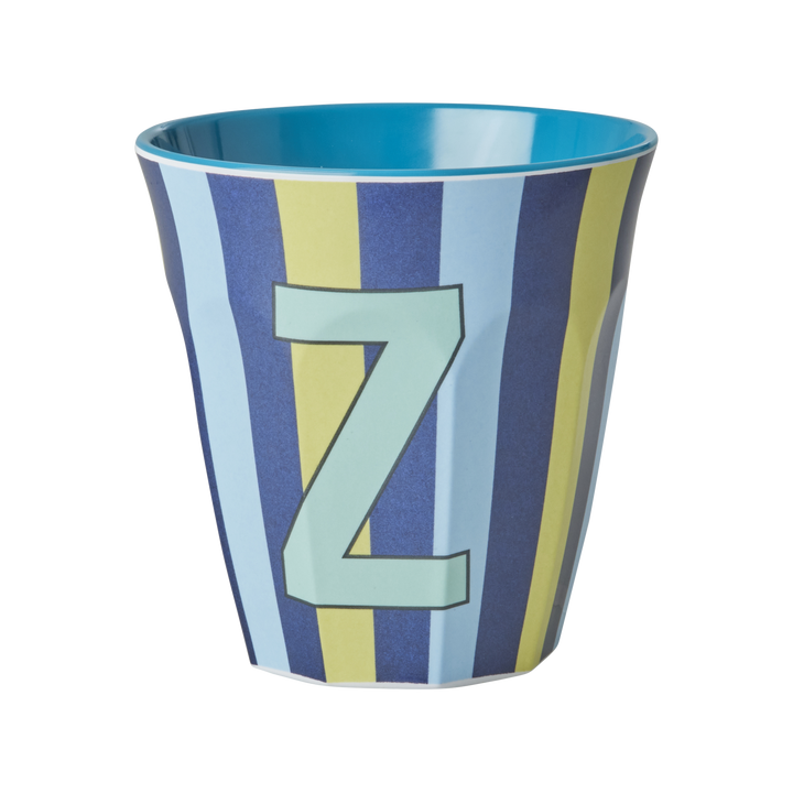 Rice Melamine Cup 250ml - Boy Stripes Alphabet