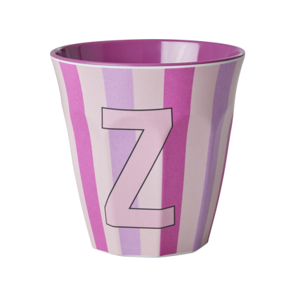 Rice Melamine Cup 250ml - Girl Stripes Alphabet