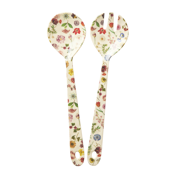 Rice melamine salad cutlery set in Floras Dream print