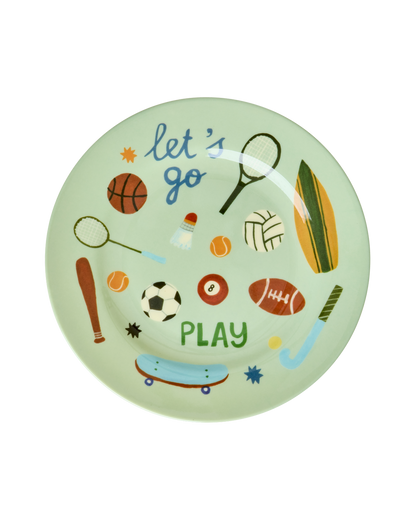 Rice Sports Print Melamine Round Plate 20cm