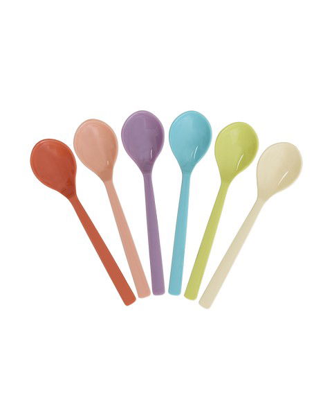 Rice Teaspoons Glory Days Solid set of 6 in melamine