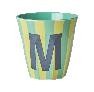 Rice Melamine Cup 250ml - Boy Stripes Alphabet