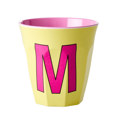 Rice Melamine Cup 250ml - Girl Plain Alphabet