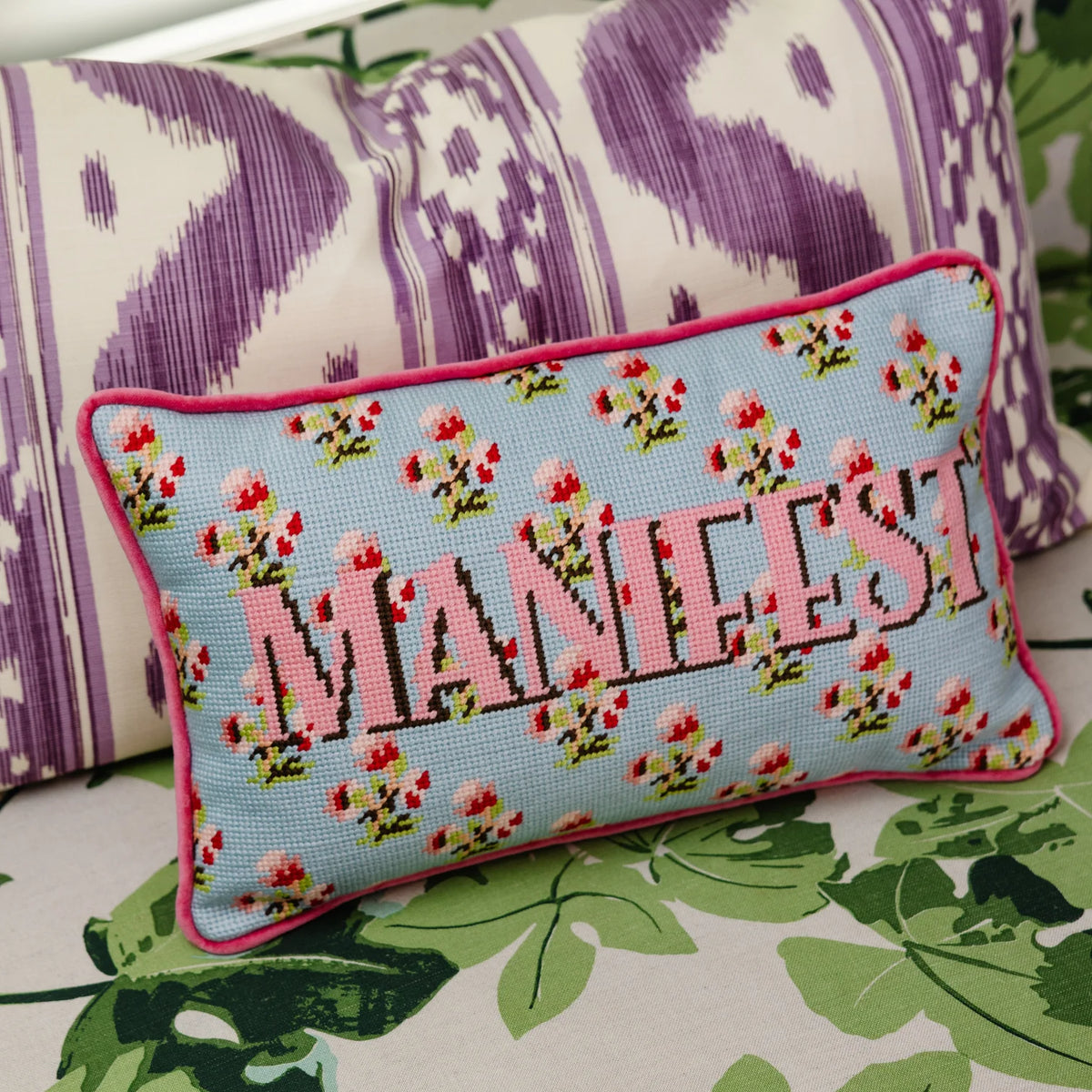 Manifest Needlepoint Pillow, view 2