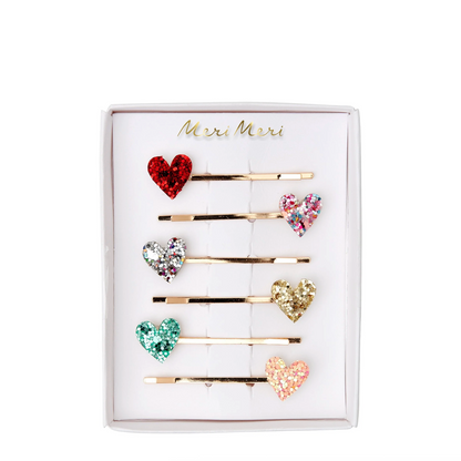 Meri Meri Glitter Heart Hair Slides, view 2