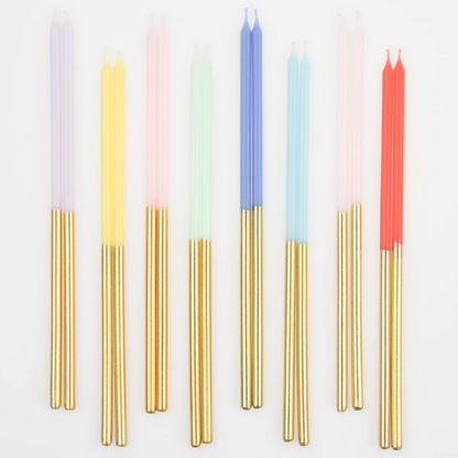 Meri Meri Gold Dipped Rainbow Mix Candles, view 3