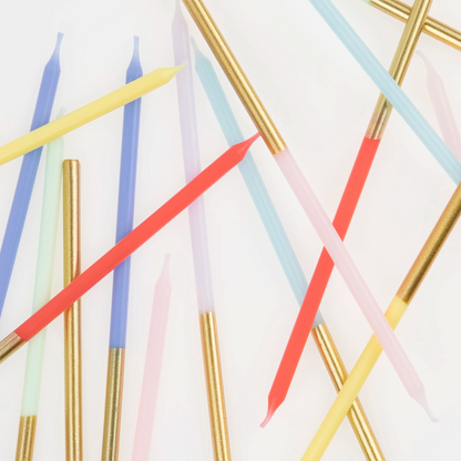 Meri Meri Gold Dipped Rainbow Mix Candles, view 4