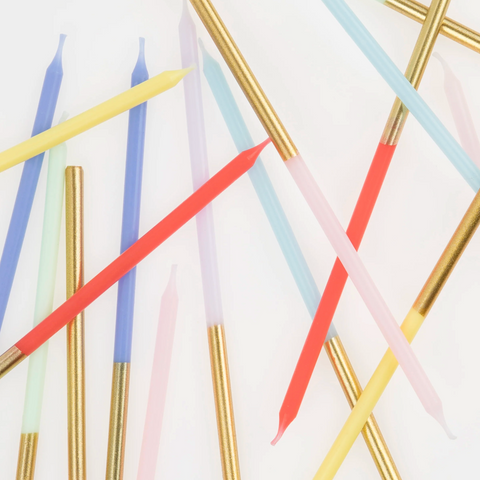 Meri Meri Gold Dipped Rainbow Mix Candles