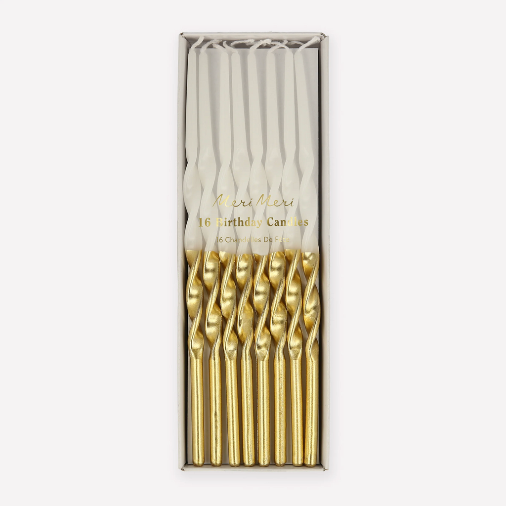 Meri Meri Gold Dipped Twisted Candles
