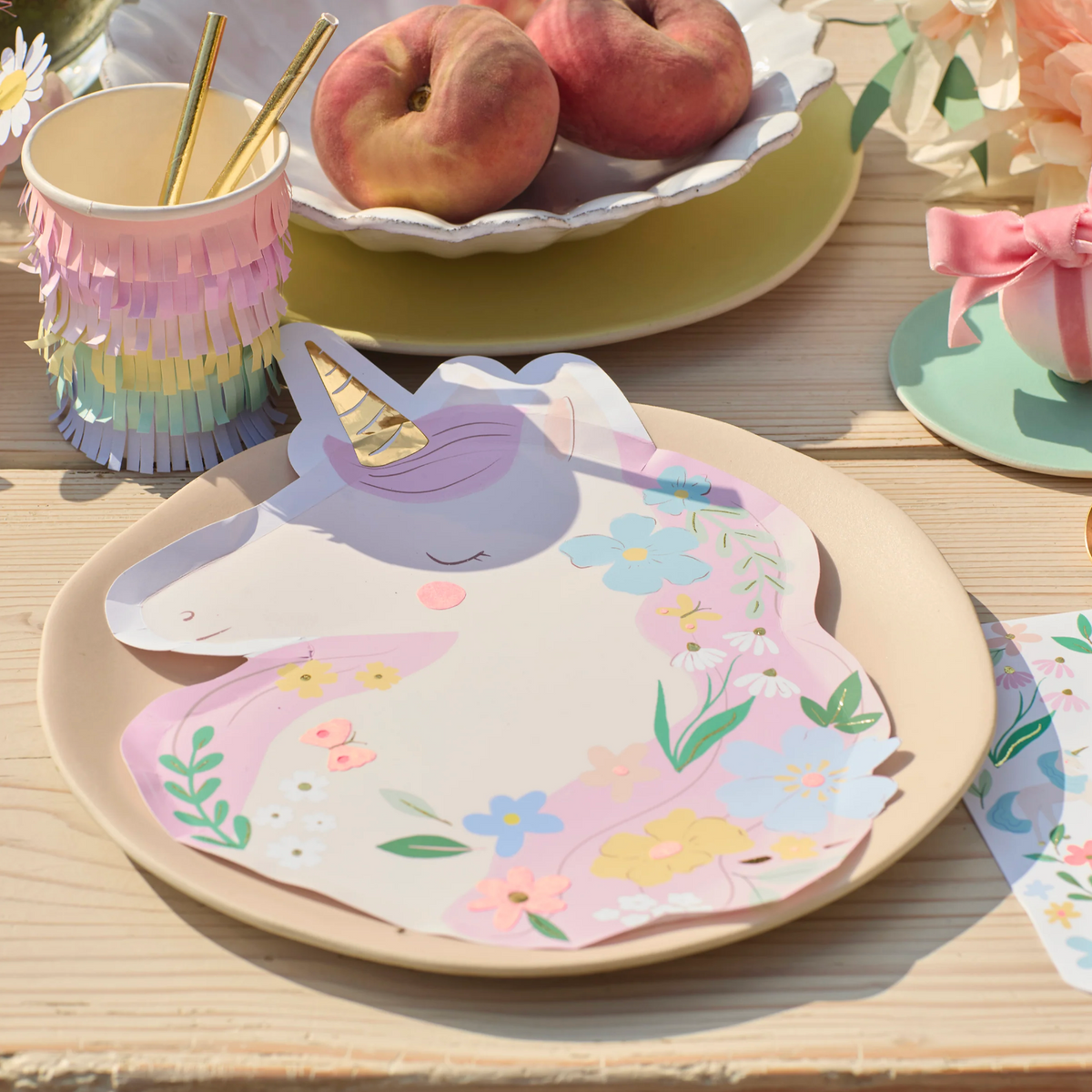 Meri Meri Meadow Unicorns Shaped Plates, view 2