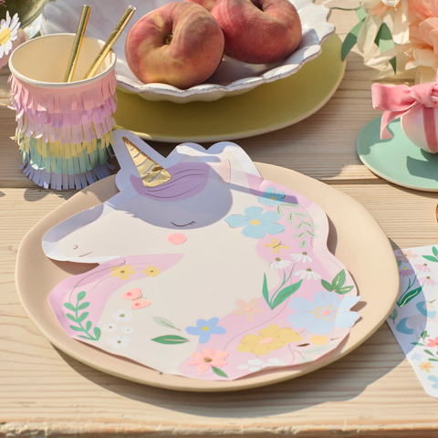 Meri Meri Meadow Unicorns Shaped Plates