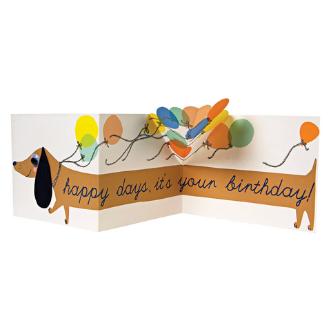 Meri Meri Sausage Dog Birthday Card