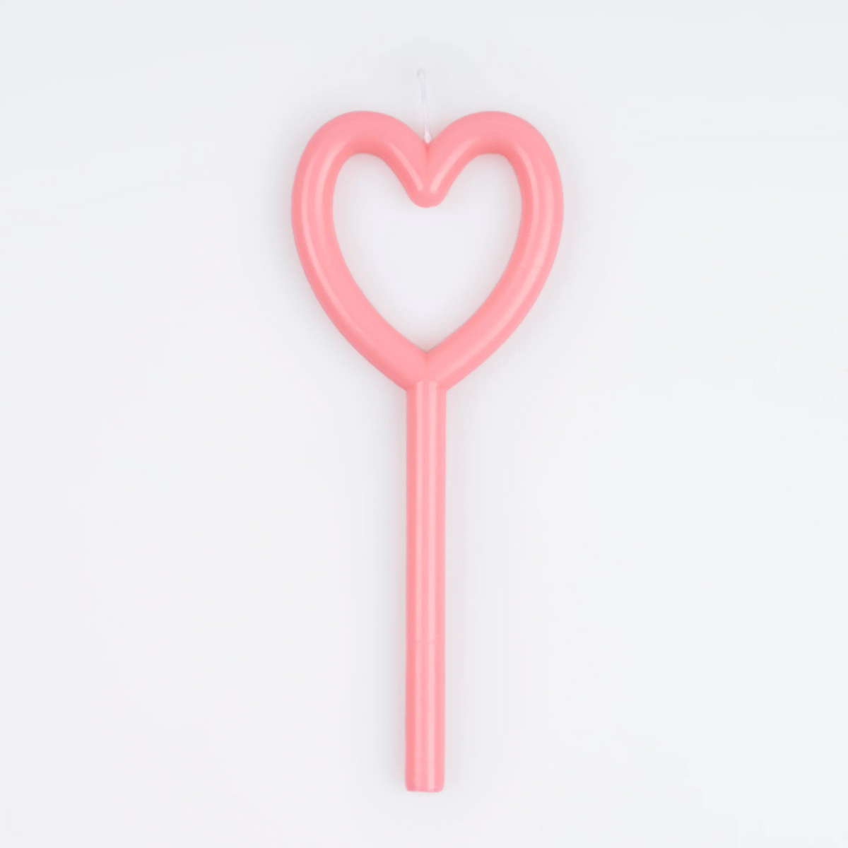Meri Meri Slim Heart Candle in pink wax – view 3