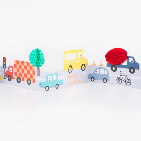Meri Meri Transport Concertina Birthday Card