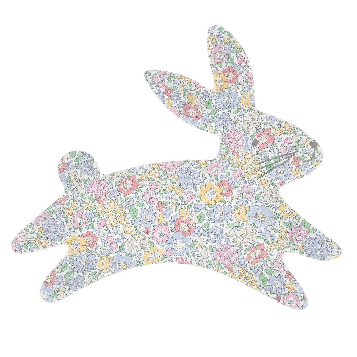 Meri Meri x Liberty reusable bunny-shaped melamine plate with floral print
