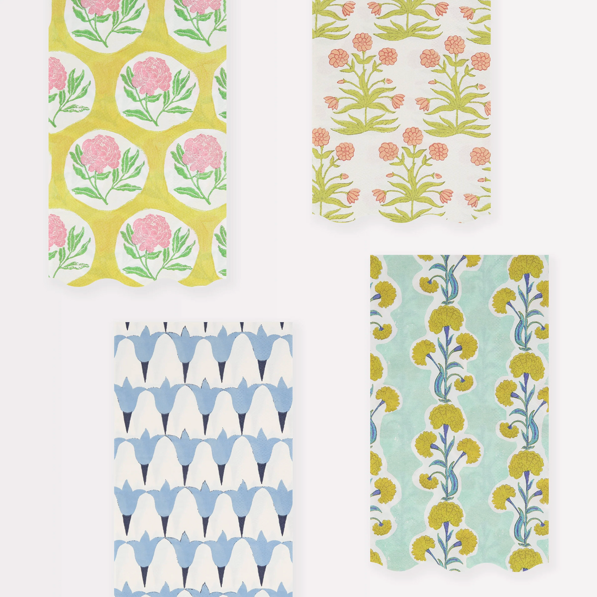 Meri Meri x Molly Mahon paper guest towel set, pack of 16 in 4 designs