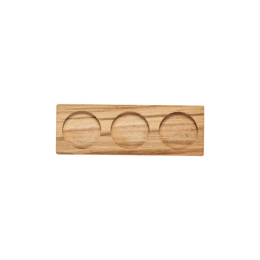 Aparte 3 Section Rectangular Oak Wood Tray